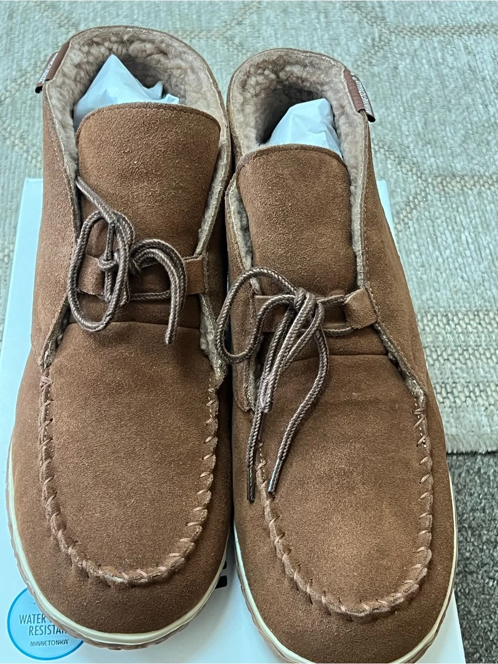 Minnetonka Men’s Chestnut Suede Chukka Moccasin Boots